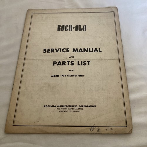 Rock ola service manual - service, and