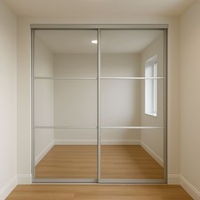 Mirror sliding wardrobe doors and track made to measure
