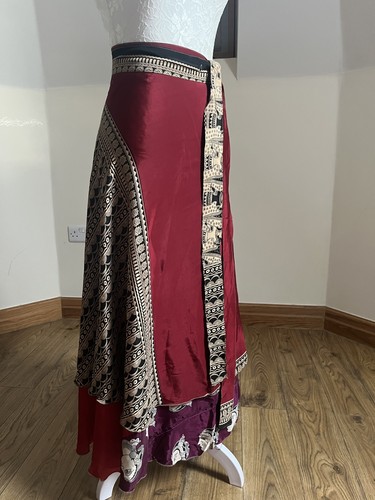 Long multi silk - multi, skirt