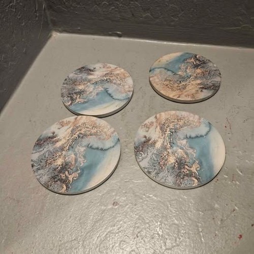 Set marble design ceramic - 4,
