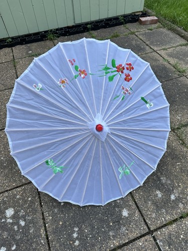 Vintage chinese parasol silky - vintage,