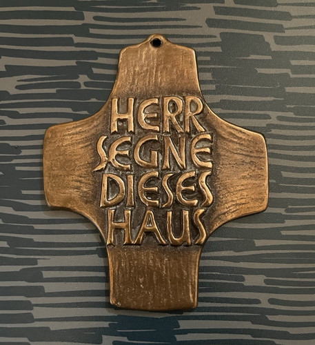 Vintage bronze wall cross - vintage,