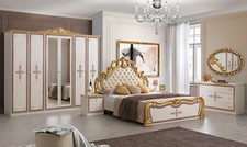 New Luxury Stunning Grace Italian High Gloss Bedroom Set with 6 Doors Wardrobe