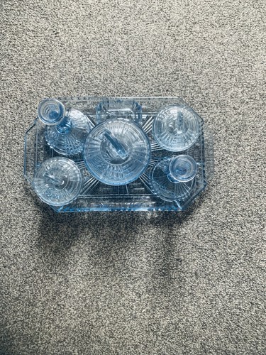Vintage art deco blue glass - vintage,