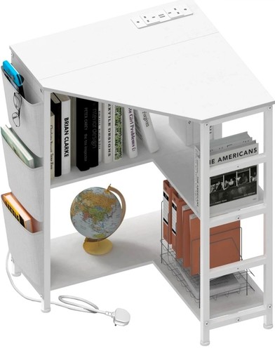 White printer table corner - white,