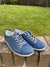 Ecco Soft Cobalt Blue Leather Women’s Casual Shoes UK4 EU36 Worn One Day