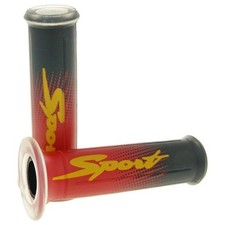 Grip Rubbers Grips Set Sport Transparent Red for Scooters, Mopeds, ATV and Motorr