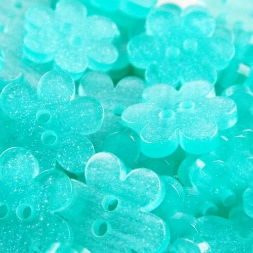15mm glitter flower buttons - flower,