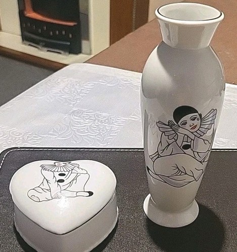 Pierrot clown porcelain vase - clown,