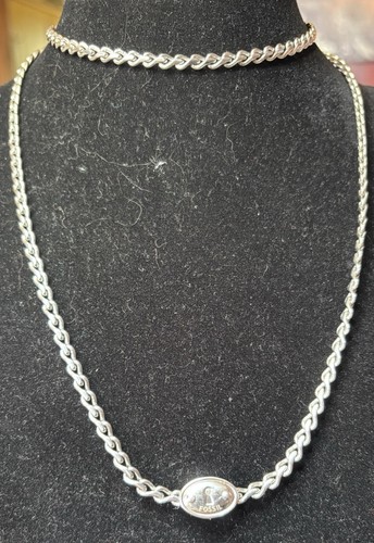 Fossil silver tone keyhole - tone,