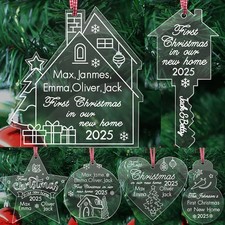 Personalised Christmas Bauble First Christmas In New Home Xmas Tree Decoration