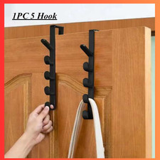 5Hook Over The Door Hook Rack  Bedroom Door Hanger, Clothes,Coats,  Bags Hanging