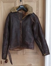 Original WW2 flying leather jacket sheepskin shearling Battle of Britain 1940