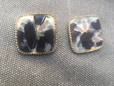 Big Marble Pattern Square Shape Earrings