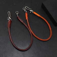 Braided Motocycle Trucker Jeans Wallet Chain 24" Men Handmade Quality Leather