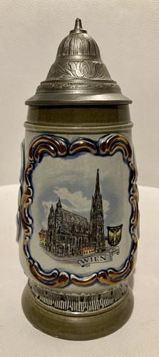 Stunning blue beer stein with