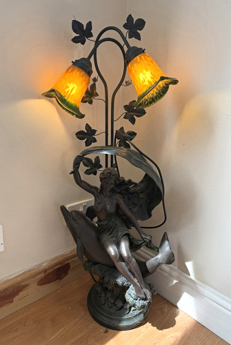 Art nouveau dolphin - art,