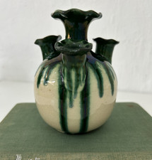 Vintage Green Glaze Udder Vase by Hart & Moist Exeter  - Multi-Necked Vase 14cm