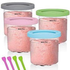 for Ninja Creami Pints and Lids - 4 Pack, 16oz Creami Extra Cups Replacement ...