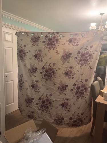 Flower panel pair curtains - pair,