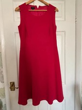Hobbs London Red Pencil Sheath Dress UK 12Sleeveless Elegant Lined Zip Back