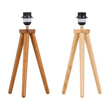 Wooden Oak Natural 38cm Tripod Table Lamp or Bedside Light Base