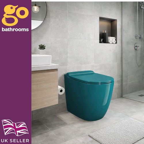 Teal toilet coloured - teal,