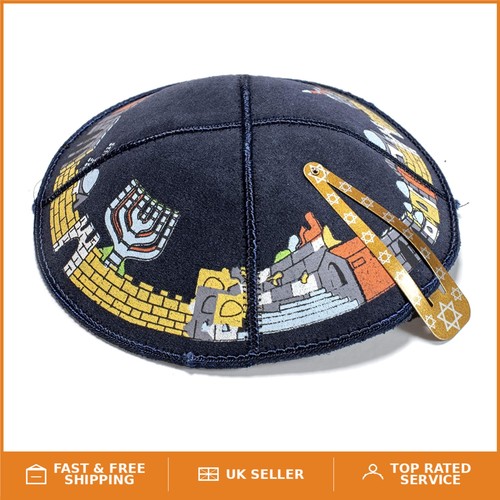 High quality blue - 16, kippah
