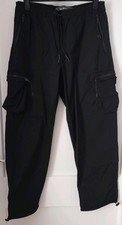 A Pair Of Mens Black Primark Tech Cargo Relaxed Stretch Trousers, Size XL
