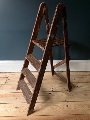 Vintage wooden step ladder - vintage,