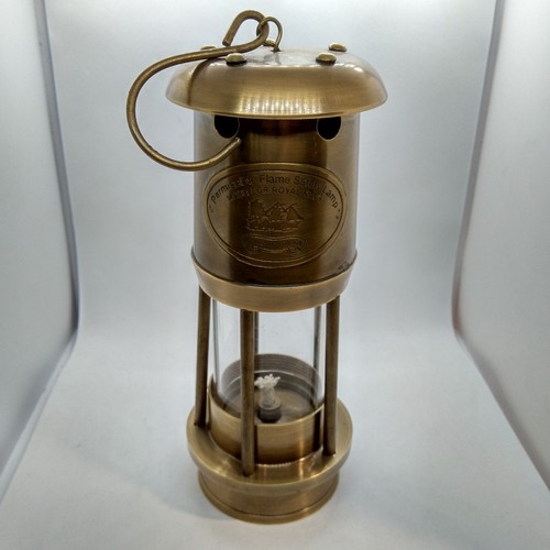 Brass oil lamp - brass, ships