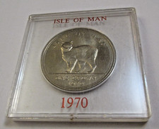 1970 Isle of Man One Crown Manx Cat QEII Pobjoy Mint QEII  