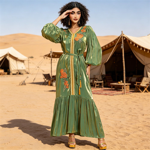New embroidery abaya shiny - abaya,