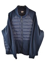 32 Degrees Heat Mens Blue Mixed Fabric Zip Up Sweatshirt Jacket Size XL