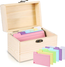 ALLOMN Wood Recipe Box with