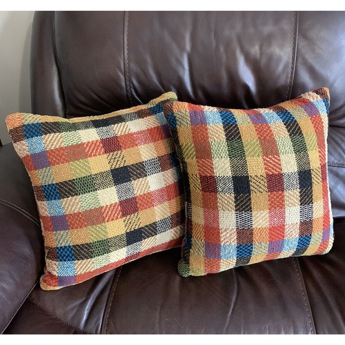 Vtg retro orange multi plaid - orange,