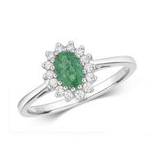 Real Emerald and Diamond Ring