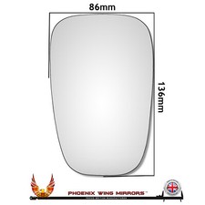 DESMO Large Head 5 5/8" Replacement Convex Wing Mirror Glass To Suit Boomerang 