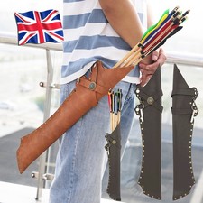 Archery Arrow Quiver PU Leather Bag Holder Hip Waist Recurve Bow Longbow Hunting