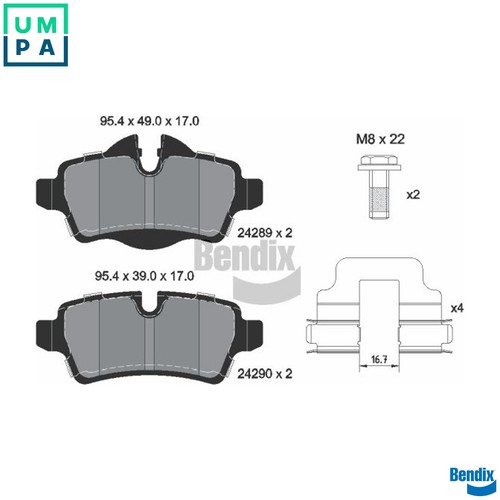 Brake pad set disc - pad,