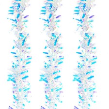 8M White & Blue Tinsel Garland Wreath Christmas Tree Home Party Decoration UK