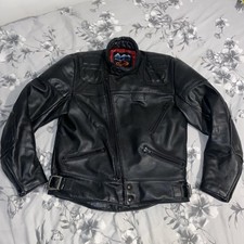 Sportex 'Dolomite' Black Leather Motorcycle Jacket UK 44” chest