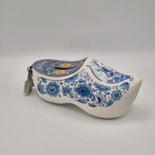 Decorative Holland Wooden Shoe Coin Bank - Pad Lock - Collectable - Money Box