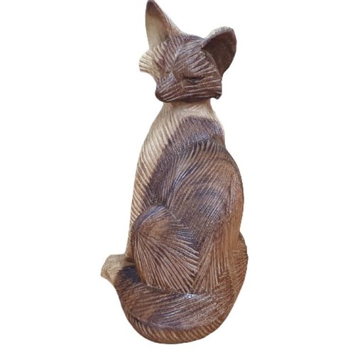 Hand carved fox suar wood - carved, fox,