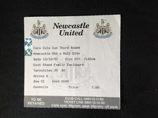 1997/8 Newcastle Utd v Hull City Coca Cola Cup Ticket
