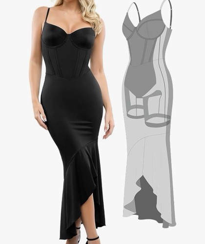 Popilush corset dress built - dress, in