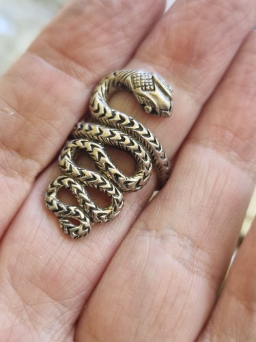 Silver snake ring - silver,