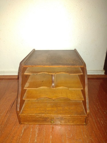Vintage oak stationary box - oak,