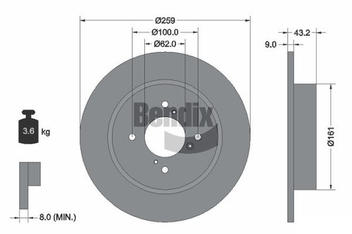 Pcs bendix braking bds1867 - 2,