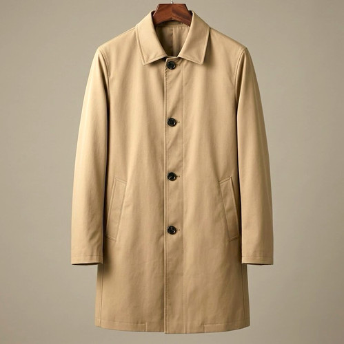 Men beige tweed overcoat - men's,